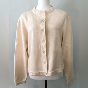 St. John VTG Cardigan Sweater Cream Size L